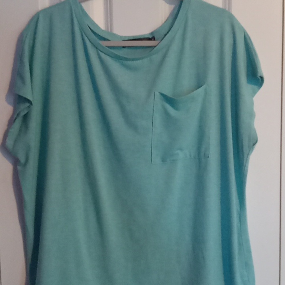 Casual Aqua Short Sleeve Tee